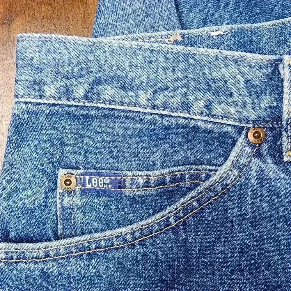VTG NWT 90s Lee jeans regular fit straight leg blue pepper wash USA Union made